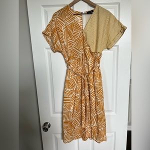 Yellow and white dress